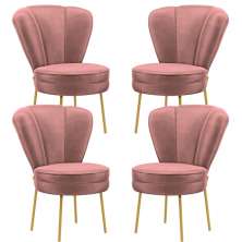 Conjunto 4 Cadeiras Moderna para Penteadeira Camarim Tecido Veludo Resistente MOBLAN decor