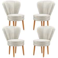 Jogo 4 Poltronas Resistente para Recepção Decor Moderna Tecido Veludo MOBLAN decor