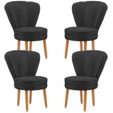 Jogo 4 Poltronas Resistente para Recepção Decor Moderna Tecido Veludo MOBLAN decor