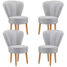 Jogo 4 Poltronas Resistente para Recepção Decor Moderna Tecido Veludo MOBLAN decor