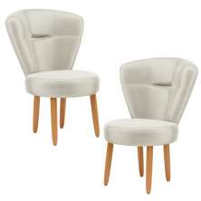 Kit 2 Poltronas Decor para Recepção Camarim Mesa de Jantar Tecido Veludo Resistente Pés de Palito MOBLAN decor