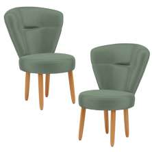 Kit 2 Poltronas Decor para Recepção Camarim Mesa de Jantar Tecido Veludo Resistente Pés de Palito MOBLAN decor