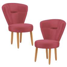 Kit 2 Poltronas Decor para Recepção Camarim Mesa de Jantar Tecido Veludo Resistente Pés de Palito MOBLAN decor