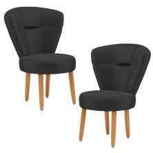 Kit 2 Poltronas Decor para Recepção Camarim Mesa de Jantar Tecido Veludo Resistente Pés de Palito MOBLAN decor