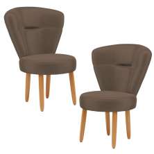 Kit 2 Poltronas Decor para Recepção Camarim Mesa de Jantar Tecido Veludo Resistente Pés de Palito MOBLAN decor