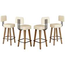 Kit 4 Banquetas Alta com Encosto para Cozinha Balcão MOBLAN decor