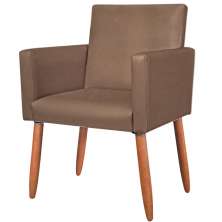 Poltrona Resistente para Recepção Confortável Corino Escritório MOBLAN decor