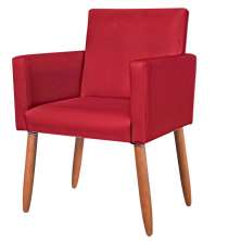 Poltrona Resistente para Recepção Confortável Corino Escritório MOBLAN decor