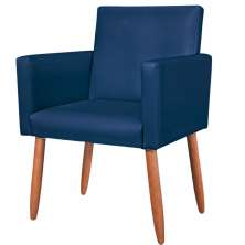 Poltrona Resistente para Recepção Confortável Corino Escritório MOBLAN decor