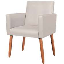 Poltrona Resistente para Recepção Confortável Corino Escritório MOBLAN decor