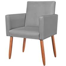 Poltrona Resistente para Recepção Confortável Corino Escritório MOBLAN decor