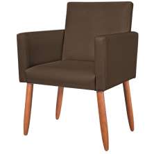 Poltrona Resistente para Recepção Confortável Corino Escritório MOBLAN decor