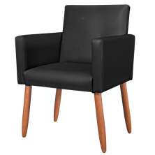 Poltrona Resistente para Recepção Confortável Corino Escritório MOBLAN decor