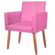 Poltrona Resistente para Recepção Confortável Corino Escritório MOBLAN decor