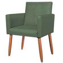 Poltrona Resistente para Recepção Confortável Corino Escritório MOBLAN decor