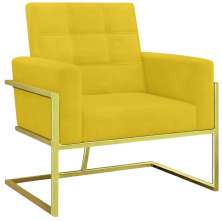 Poltrona com Base de Ferro Dourada Reforçada para Recepção MOBLAN decor