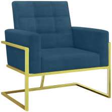 Poltrona com Base de Ferro Dourada Reforçada para Recepção MOBLAN decor