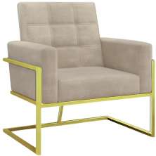 Poltrona com Base de Ferro Dourada Reforçada para Recepção MOBLAN decor