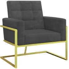 Poltrona com Base de Ferro Dourada Reforçada para Recepção MOBLAN decor