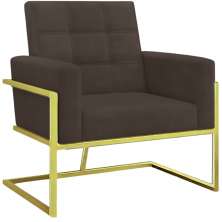 Poltrona com Base de Ferro Dourada Reforçada para Recepção MOBLAN decor