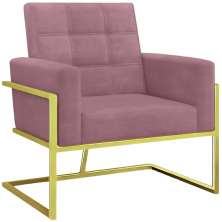 Poltrona com Base de Ferro Dourada Reforçada para Recepção MOBLAN decor