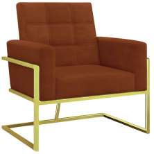 Poltrona com Base de Ferro Dourada Reforçada para Recepção MOBLAN decor