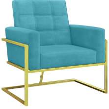 Poltrona com Base de Ferro Dourada Reforçada para Recepção MOBLAN decor