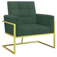 Poltrona com Base de Ferro Dourada Reforçada para Recepção MOBLAN decor