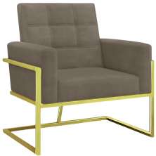 Poltrona com Base de Ferro Dourada Reforçada para Recepção MOBLAN decor