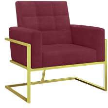 Poltrona com Base de Ferro Dourada Reforçada para Recepção MOBLAN decor