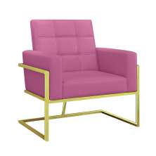 Poltrona com Base de Ferro Dourado para Clínica Corino Resistente MOBLAN decor