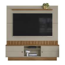 Home Painel Florianopolis Ripado Para TV até 70" Polegadas Grigio/Amendoa