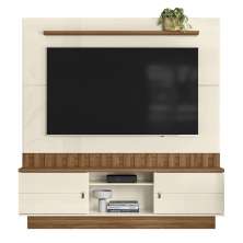 Home Painel Florianopolis Ripado Para TV até 70" Polegadas Off White/Amendoa