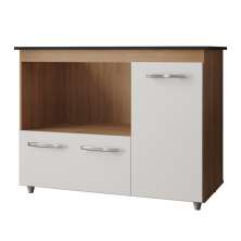 Balcão Para Cooktop Ana 5 Bocas 3 Portas Savana Off White Moblis