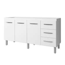 Balcão Para Pia Diana 3 Portas 150 cm Branco Moblis