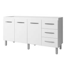 Balcão Para Pia Emily 3 Portas 160 cm Branco Moblis