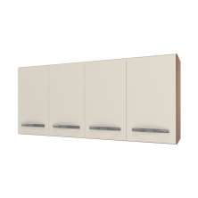 Armário Aéreo Suspenso 118 cm Mara 4 portas Savana frente Off-White 