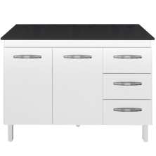Balcao Com Tampo 120cm 9110x9300 Branco Preto Mobbs