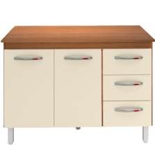 Balcao Com Tampo 120cm 9110x9300 Savana Off White Mobbs