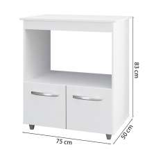 Balcao Multiuso C/ Tampo 83 cm 2P Angela Branco Mobbs