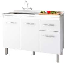 Balcao P/ Pia Sem Tampo Anita 120 cm Mobbs cor:Branco