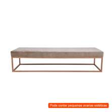 [OUTLET] Banco 2 Lugares Giulia Veludo Bege e Dourado 160 cm