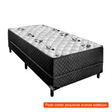 [OUTLET] Cama Box Solteiro Conjugada Unyco D28 Ortopédico Floral e Preta