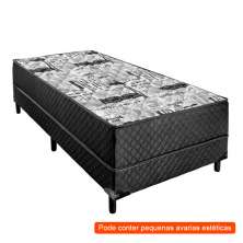 [OUTLET] Cama Box Solteiro Conjugada Unyco D28 Ortopédico Preta