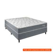 [OUTLET] Cama Box com Colchão Casal Celine Molas Ensacadas (62x138x188) Cinza