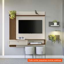[OUTLET] Painel para TV até 55 Polegadas Alvorada Freijó e Off White