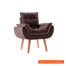 [OUTLET] Poltrona Lidi Veludo Marrom