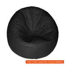 [OUTLET] Puff Redondo Courino Preto