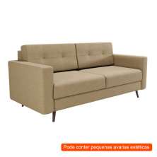 [OUTLET] Sofá 2 Lugares Living Pé Palito Linho Cotton Bege
