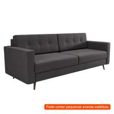 [OUTLET] Sofá 3 Lugares Pé Palito Living Linho Cotton Grafite 180 cm